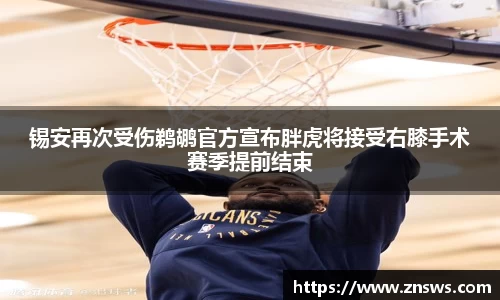 锡安再次受伤鹈鹕官方宣布胖虎将接受右膝手术赛季提前结束